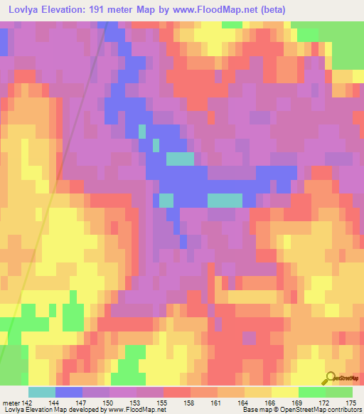 Lovlya,Russia Elevation Map