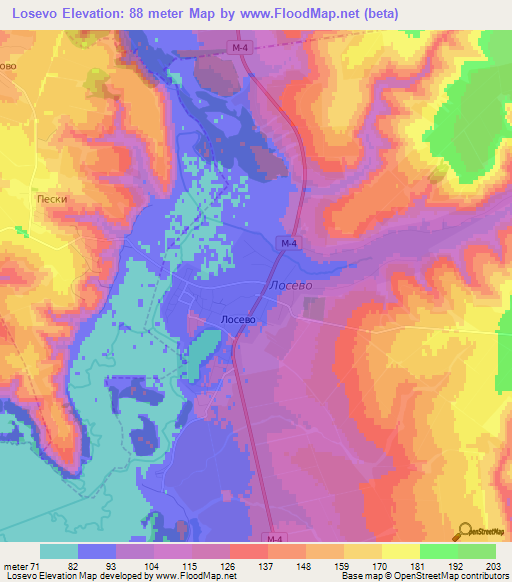 Losevo,Russia Elevation Map