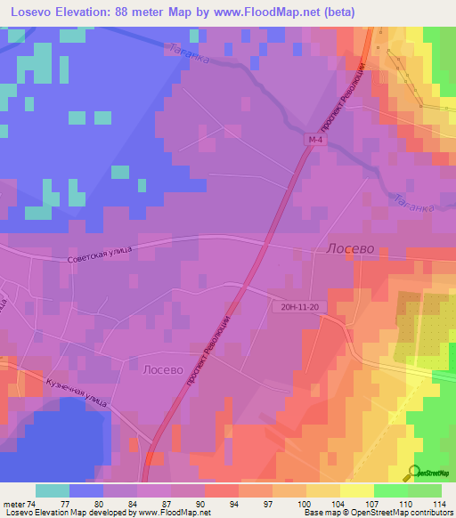 Losevo,Russia Elevation Map
