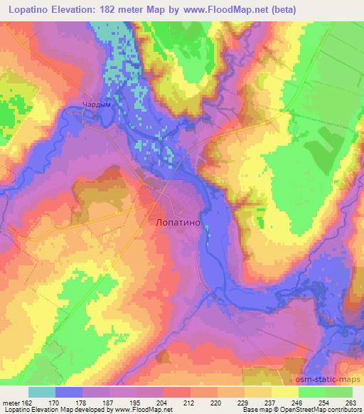 Lopatino,Russia Elevation Map