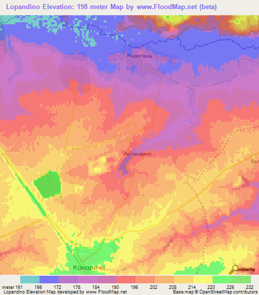 Lopandino,Russia Elevation Map