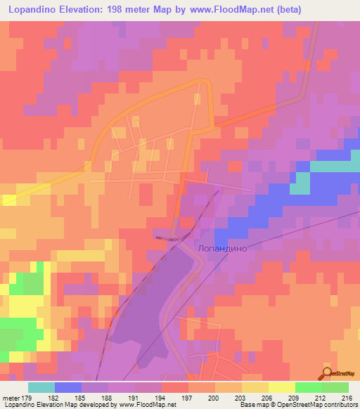 Lopandino,Russia Elevation Map