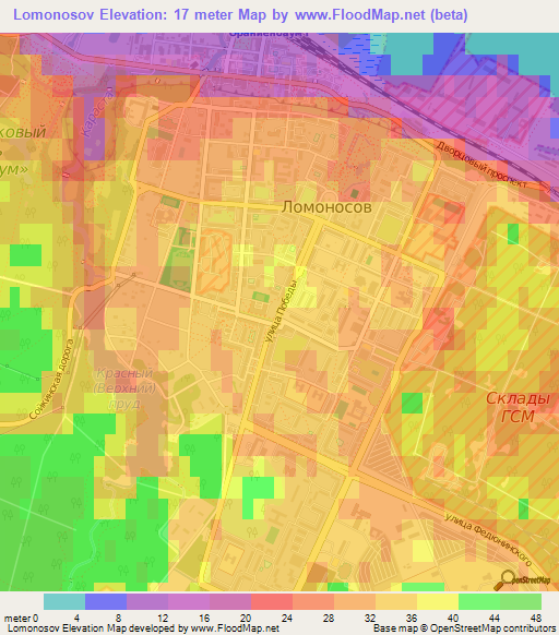 Lomonosov,Russia Elevation Map