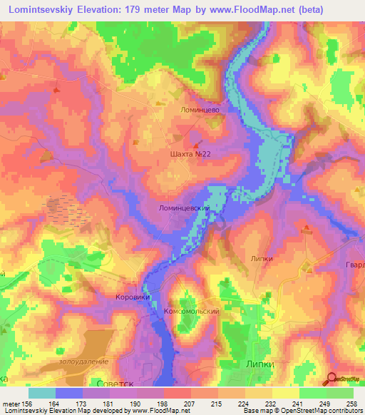 Lomintsevskiy,Russia Elevation Map