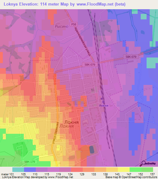 Loknya,Russia Elevation Map