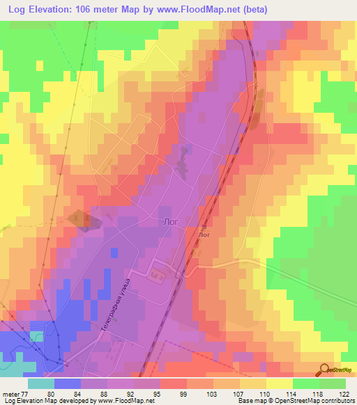 Log,Russia Elevation Map