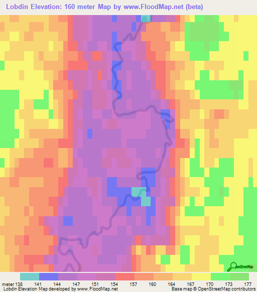 Lobdin,Russia Elevation Map