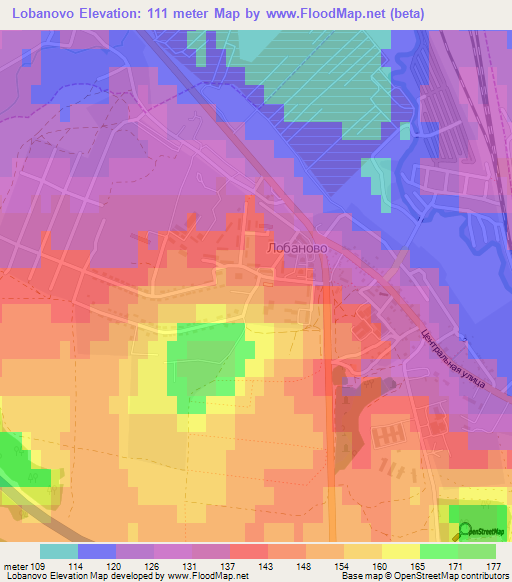 Lobanovo,Russia Elevation Map