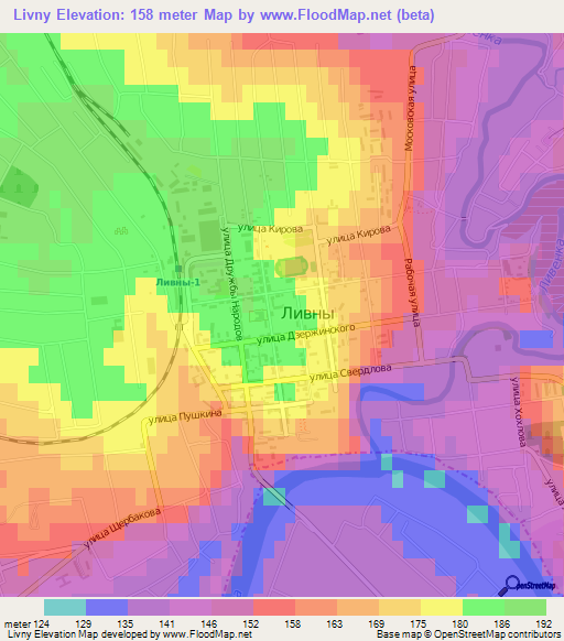 Livny,Russia Elevation Map