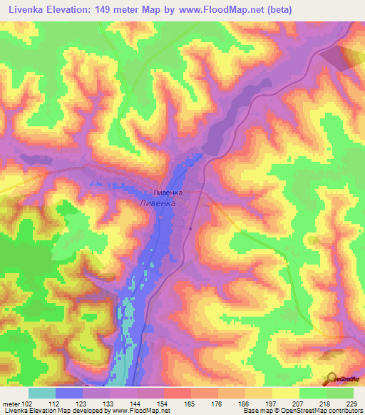 Livenka,Russia Elevation Map