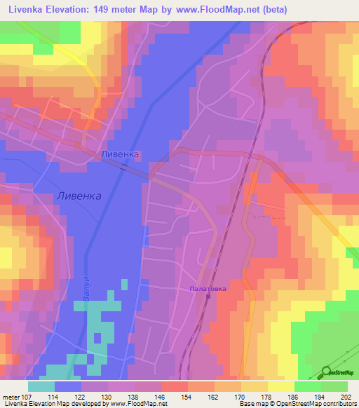 Livenka,Russia Elevation Map