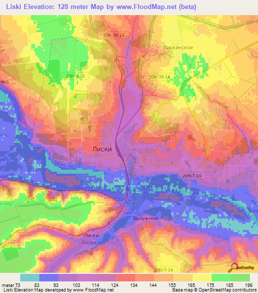 Liski,Russia Elevation Map