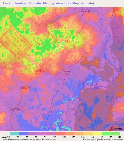 Linda,Russia Elevation Map