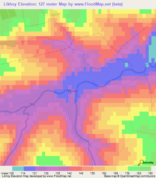 Likhoy,Russia Elevation Map