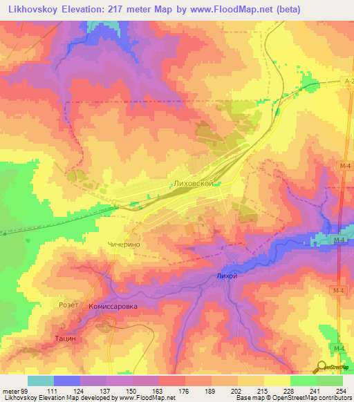 Likhovskoy,Russia Elevation Map