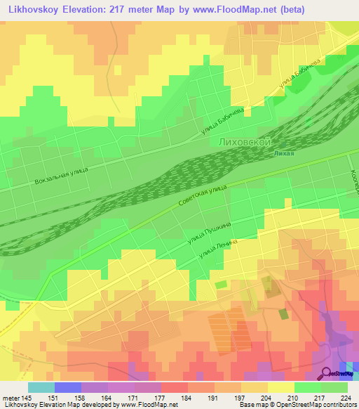 Likhovskoy,Russia Elevation Map