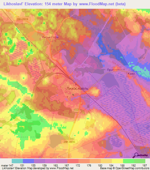 Likhoslavl',Russia Elevation Map