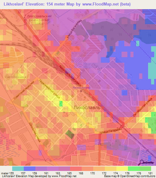 Likhoslavl',Russia Elevation Map