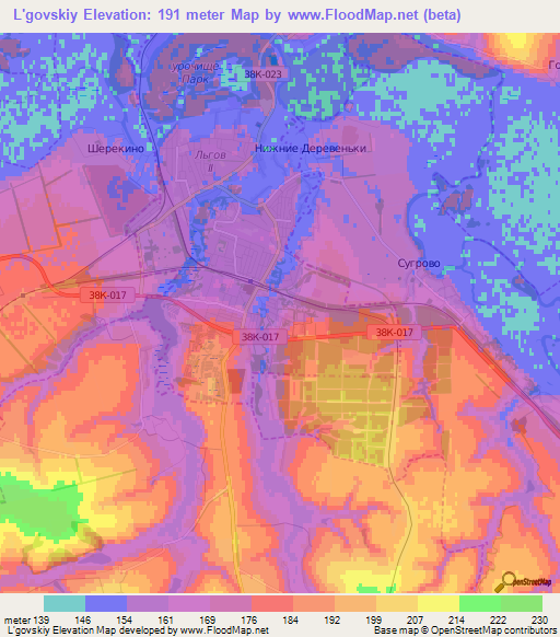 L'govskiy,Russia Elevation Map