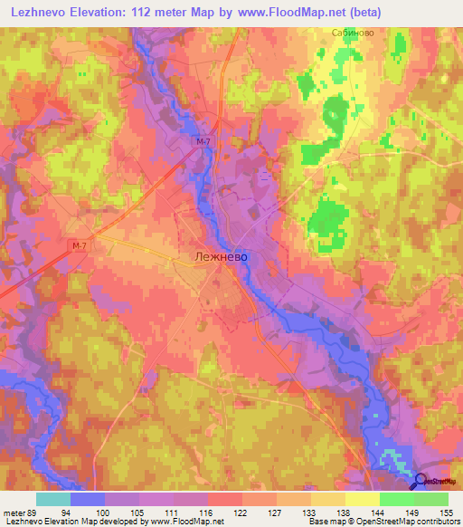 Lezhnevo,Russia Elevation Map