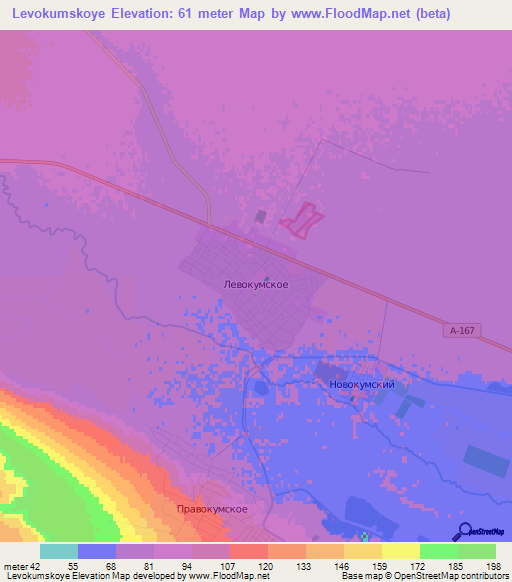 Levokumskoye,Russia Elevation Map