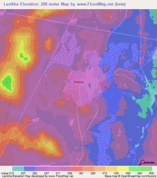 Levikha,Russia Elevation Map