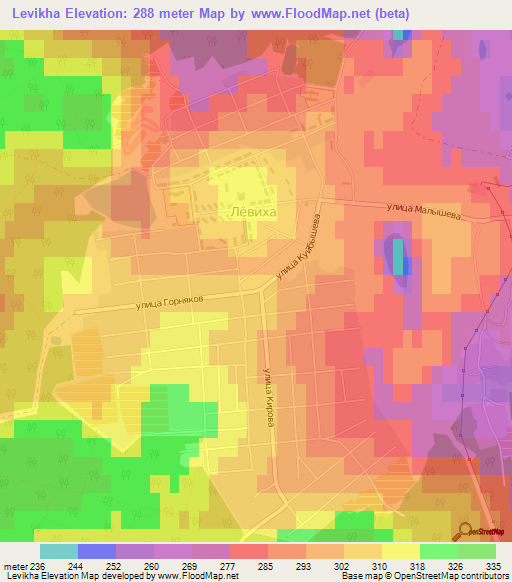 Levikha,Russia Elevation Map