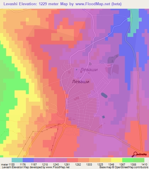 Levashi,Russia Elevation Map