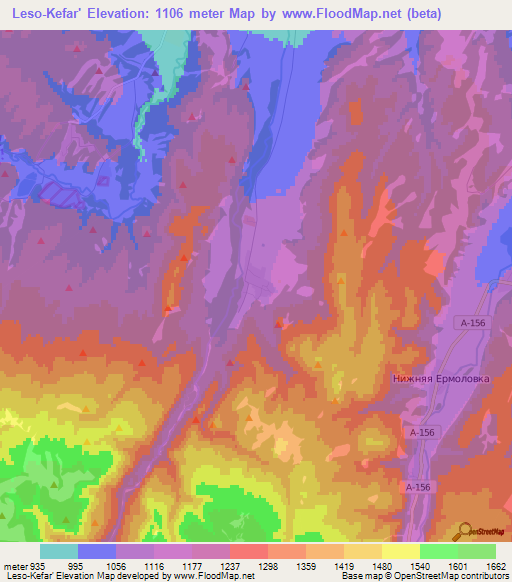 Leso-Kefar',Russia Elevation Map