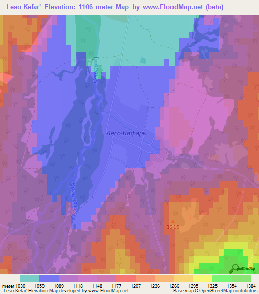 Leso-Kefar',Russia Elevation Map