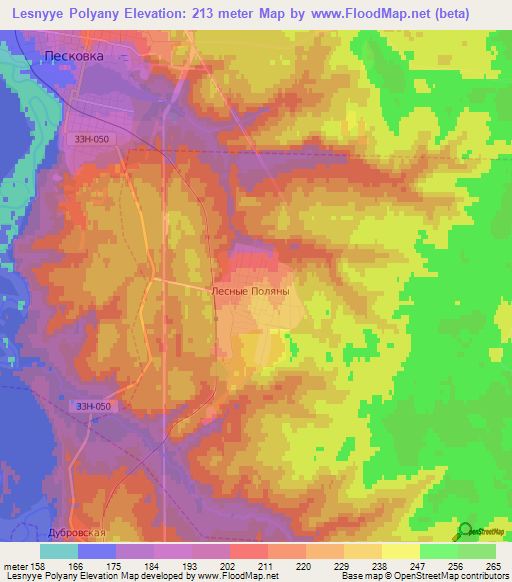 Lesnyye Polyany,Russia Elevation Map