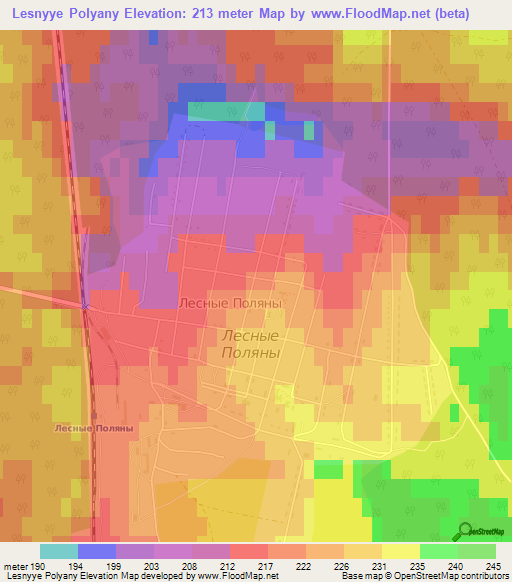 Lesnyye Polyany,Russia Elevation Map