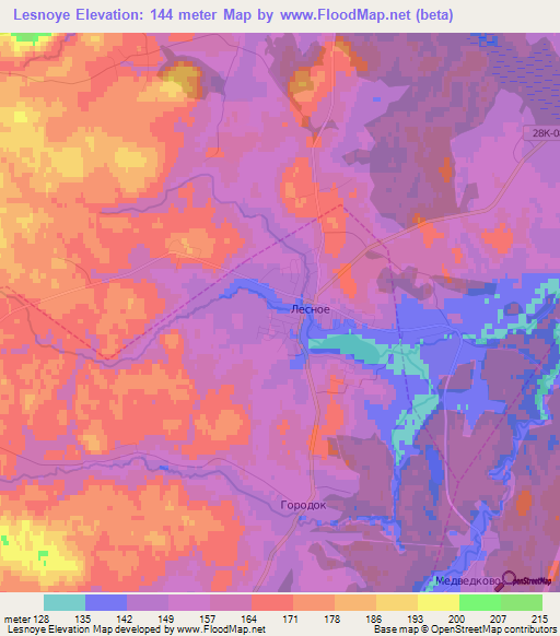 Lesnoye,Russia Elevation Map