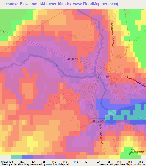 Lesnoye,Russia Elevation Map