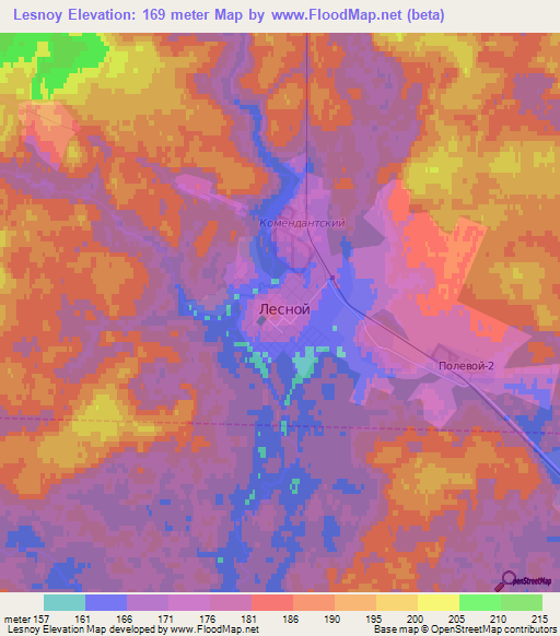 Lesnoy,Russia Elevation Map