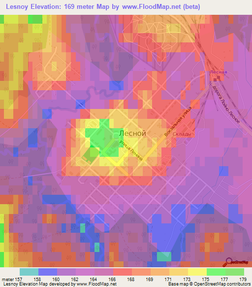 Lesnoy,Russia Elevation Map