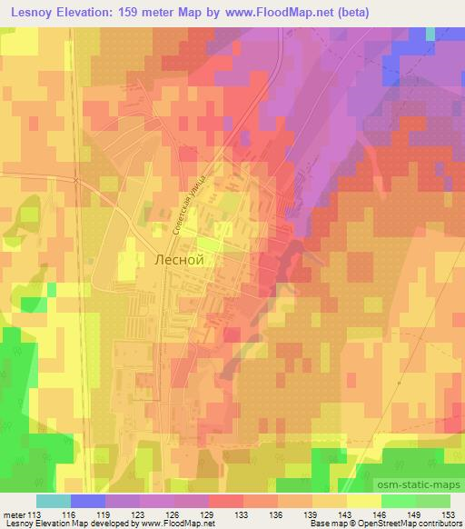 Lesnoy,Russia Elevation Map