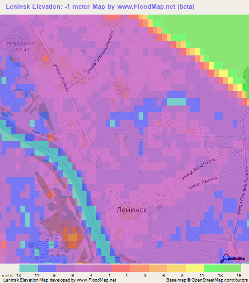 Leninsk,Russia Elevation Map