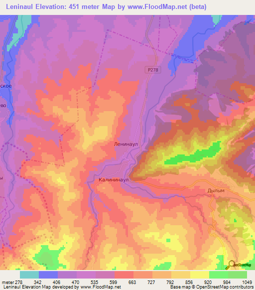 Leninaul,Russia Elevation Map