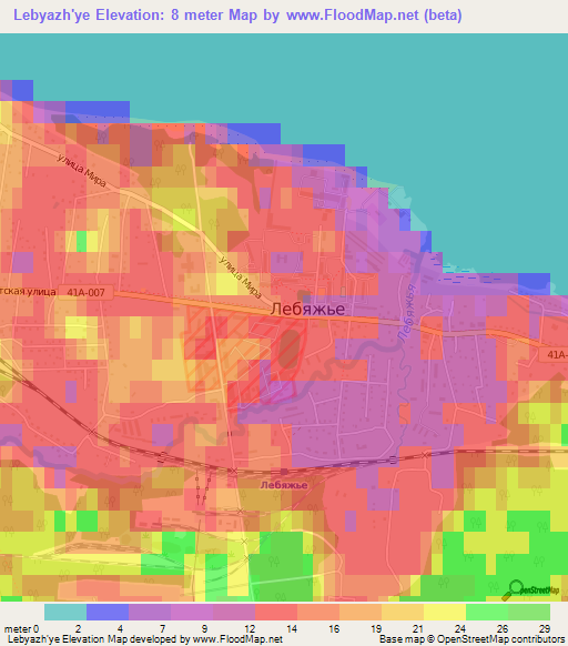 Lebyazh'ye,Russia Elevation Map