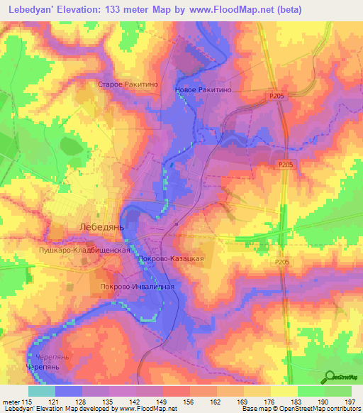 Lebedyan',Russia Elevation Map