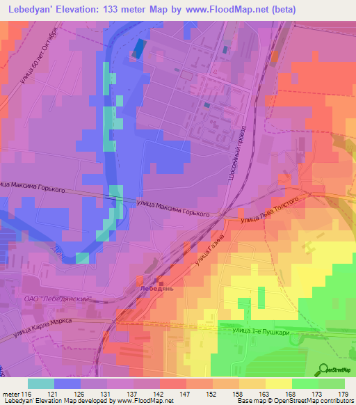 Lebedyan',Russia Elevation Map