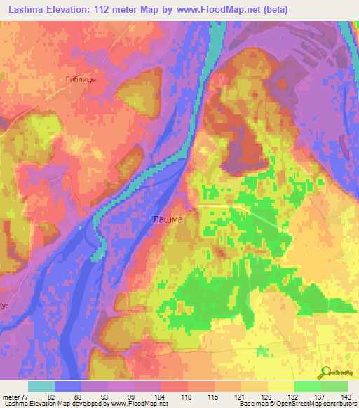 Lashma,Russia Elevation Map