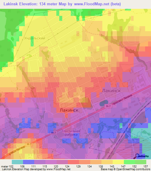 Lakinsk,Russia Elevation Map