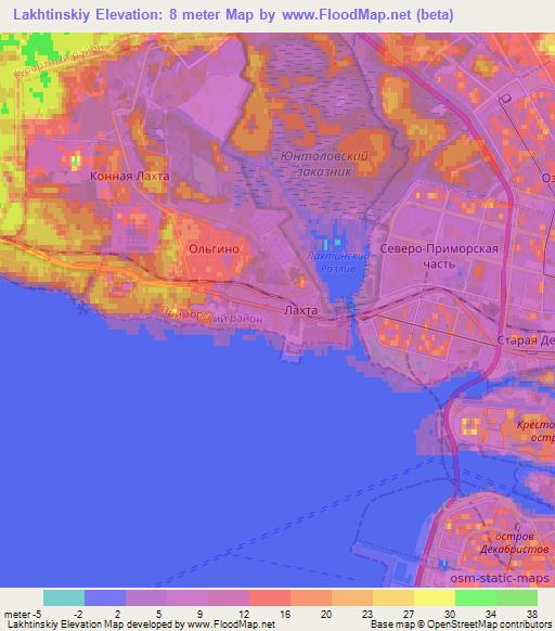 Lakhtinskiy,Russia Elevation Map