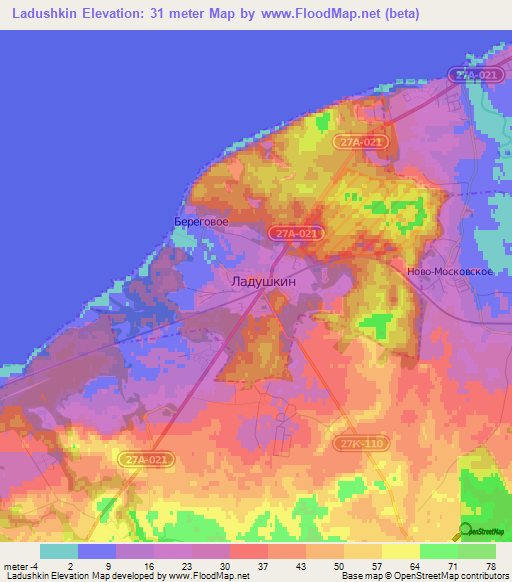 Ladushkin,Russia Elevation Map