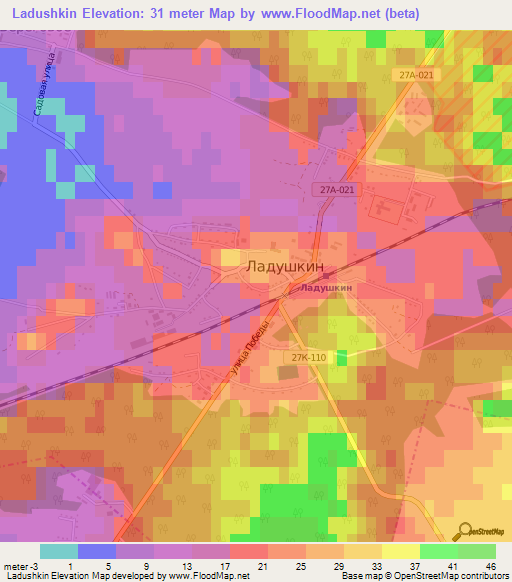 Ladushkin,Russia Elevation Map