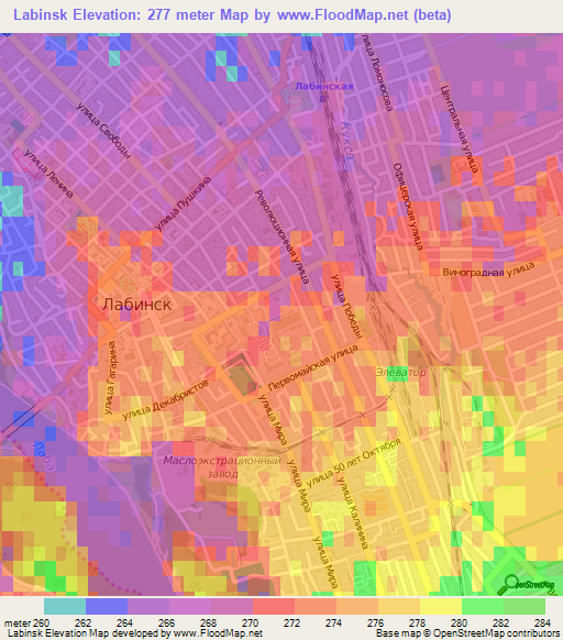 Labinsk,Russia Elevation Map