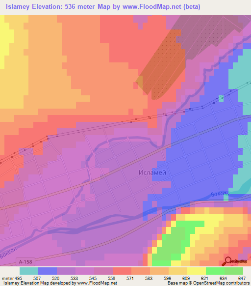 Islamey,Russia Elevation Map