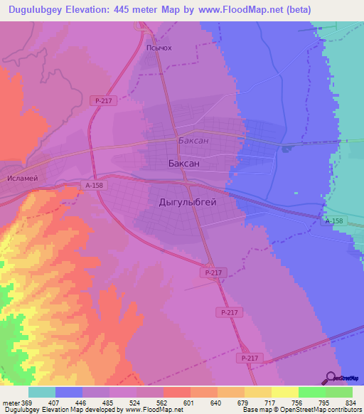 Dugulubgey,Russia Elevation Map